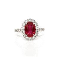 2.88 Ct. Ruby Natural Diamond Pave Ring, 18K White Gold Video