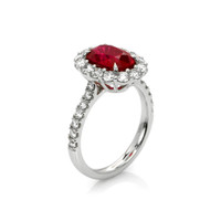 2.88 Ct. Ruby Natural Diamond Pave Ring, 18K White Gold Image
