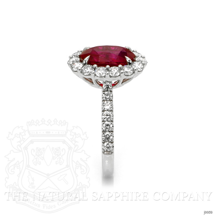 2.88 Ct. Ruby Natural Diamond Pave Ring, 18K White Gold
