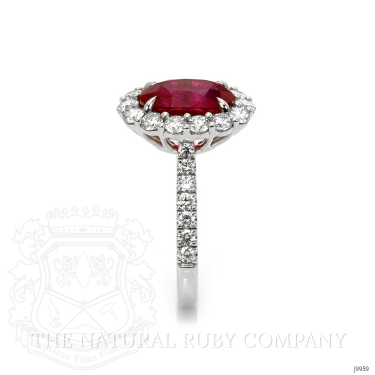 2.88 Ct. Ruby Natural Diamond Pave Ring, 18K White Gold