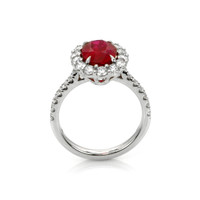 2.88 Ct. Ruby Natural Diamond Pave Ring, 18K White Gold Image