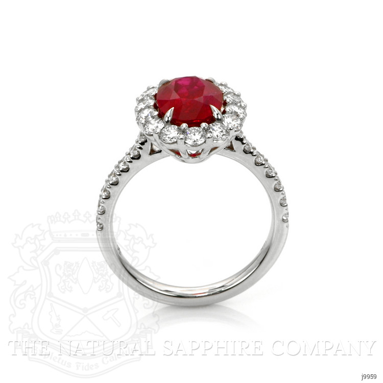2.88 Ct. Ruby Natural Diamond Pave Ring, 18K White Gold