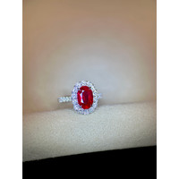 2.88 Ct. Ruby Natural Diamond Pave Ring, 18K White Gold Life Style