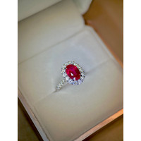 2.88 Ct. Ruby Natural Diamond Pave Ring, 18K White Gold Life Style