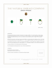 5.13 Ct. Emerald Natural Diamond Three Stone Ring, 18K White & Yellow Appraisal