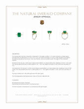 5.13 Ct. Emerald and Natural Diamond Three Stone Ring, 18K White & Yellow Appraisal