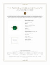 5.20 Ct. Emerald Natural Diamond Three Stone Ring, 18K White & Yellow Scan Report