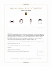 3.38 Ct. Ruby Natural Diamond Men's Ring, 18K White Gold Appraisal