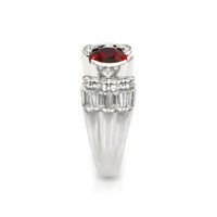 3.38 Ct. Ruby Natural Diamond Men's Ring, 18K White Gold Image
