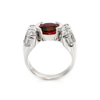 3.38 Ct. Ruby Natural Diamond Men's Ring, 18K White Gold Image