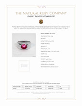 3.57 Ct. Ruby Natural Diamond Men's Ring, Platinum 950 Scan Report