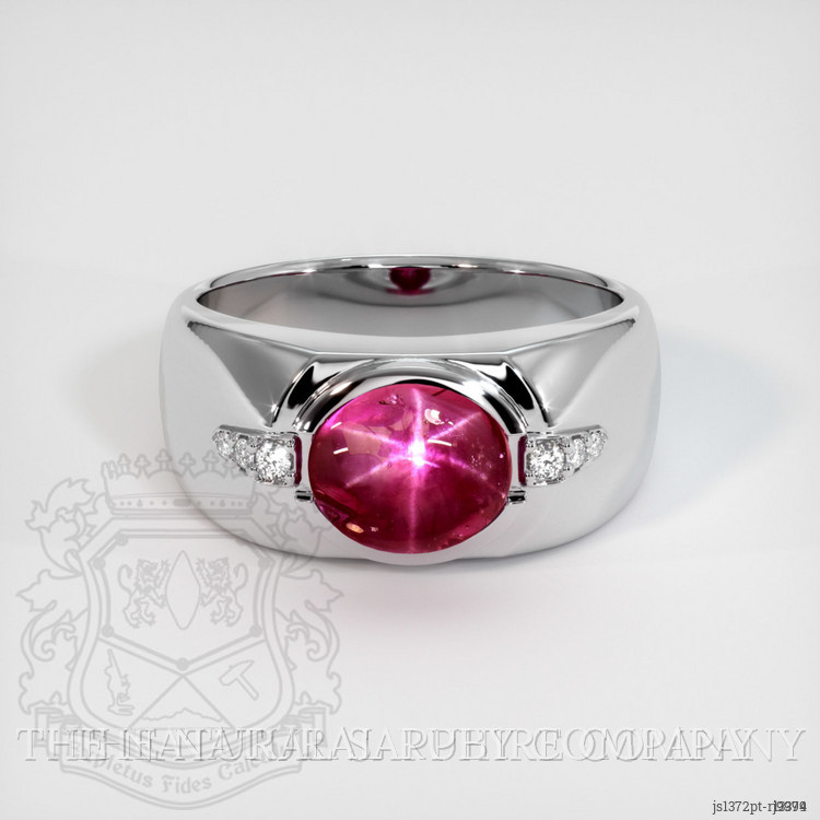 3.57 Ct. Ruby Natural Diamond Men's Ring, Platinum 950