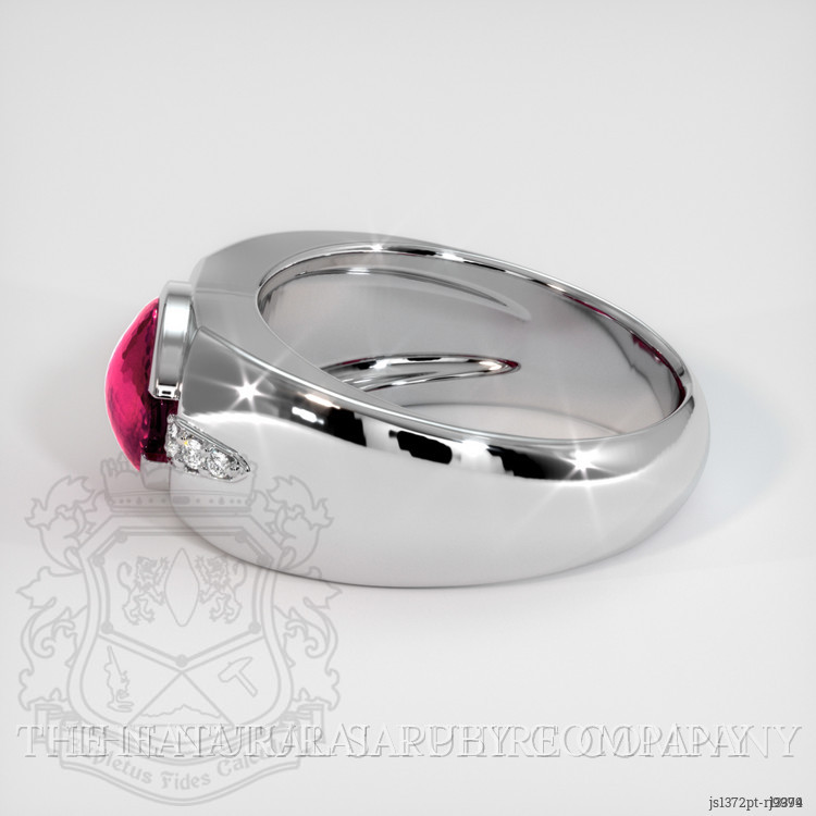 3.57 Ct. Ruby Natural Diamond Men's Ring, Platinum 950