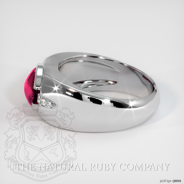 3.57 Ct. Ruby Natural Diamond Men's Ring, Platinum 950
