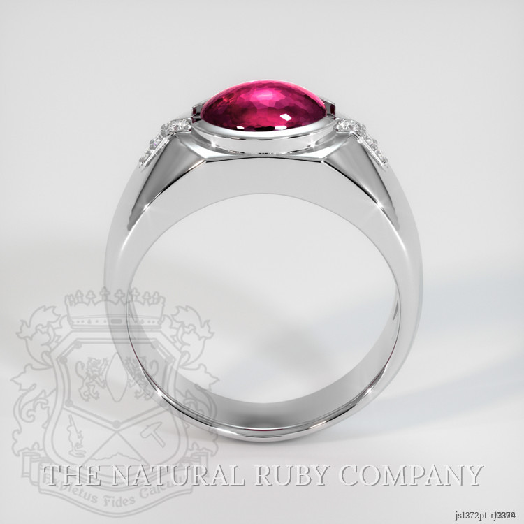 3.57 Ct. Ruby Natural Diamond Men's Ring, Platinum 950