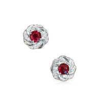 0.74 Ct.Tw. Ruby 14K White Gold earring