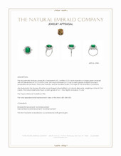 3.10 Ct. Emerald and Natural Diamond Pave Ring, Platinum 950 Appraisal