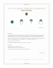 3.10 Ct. Emerald Natural Diamond Pave Ring, Platinum 950 Appraisal