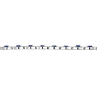 7.71 Ct.Tw. Blue Sapphire and Natural Diamond Pave Bracelet, 14K White Gold Image