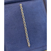 7.71 Ct.Tw. Blue Sapphire and Natural Diamond Pave Bracelet, 14K White Gold Life Style