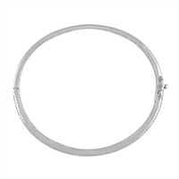 3.85 Ct.Tw. Blue Sapphire and Natural Diamond Pave Bracelet, 18K White Gold Image