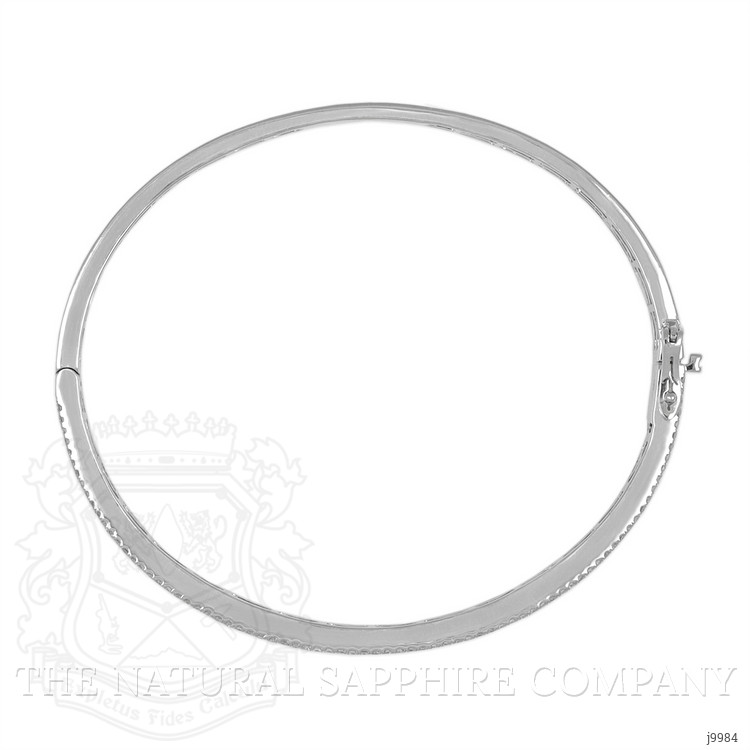 3.85 Ct.Tw. Blue Sapphire and Natural Diamond Pave Bracelet, 18K White Gold