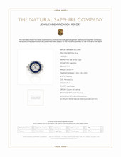 0.93 Ct. Blue Sapphire and Natural Diamond Pave Ring, 18K White Gold Scan Report