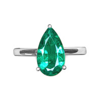 1.92 Ct. Emerald Solitaire Ring, 18K White Gold Image
