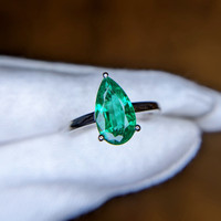 1.92 Ct. Emerald Solitaire Ring, 18K White Gold Image