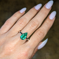 1.92 Ct. Emerald Solitaire Ring, 18K White Gold Image
