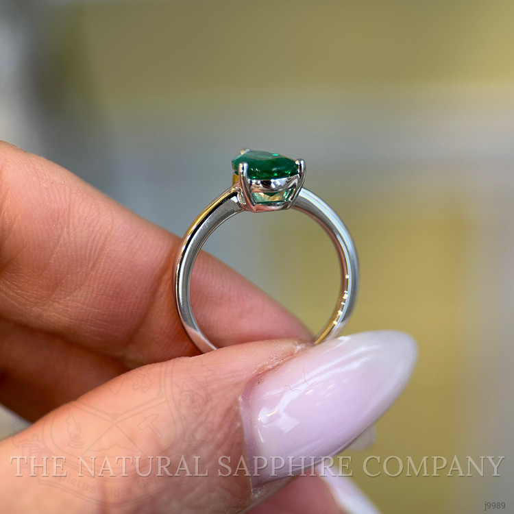 1.92 Ct. Emerald Solitaire Ring, 18K White Gold