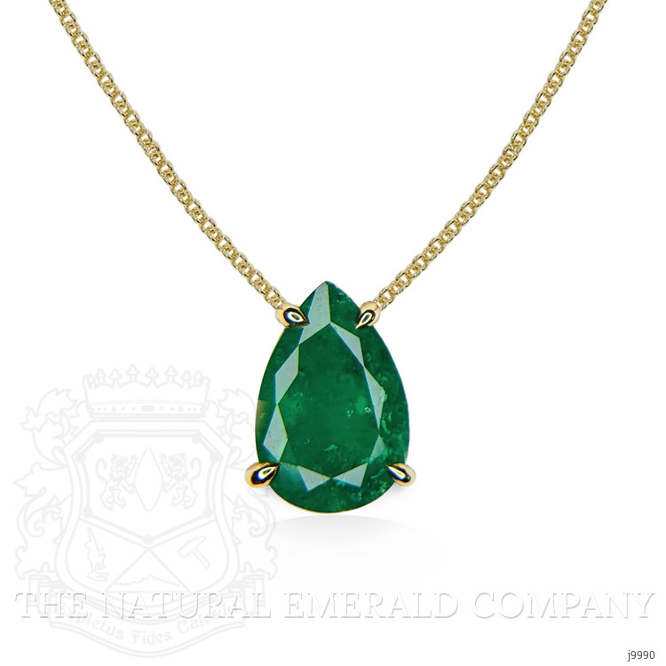 1.50 Ct. Emerald Halo Pendant, 14K Yellow Gold
