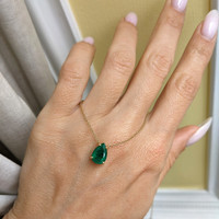 1.50 Ct. Emerald Halo Pendant, 14K Yellow Gold Life Style