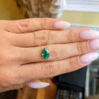 1.50 Ct. Emerald Halo Pendant, 14K Yellow Gold Life Style