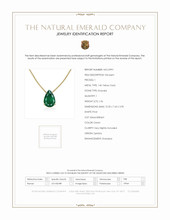 1.56 Ct. Emerald Halo Pendant, 14K Yellow Gold Scan Report