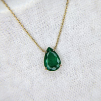 1.56 Ct. Emerald Halo Pendant, 14K Yellow Gold Image