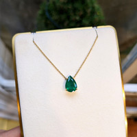 1.56 Ct. Emerald Halo Pendant, 14K Yellow Gold Life Style