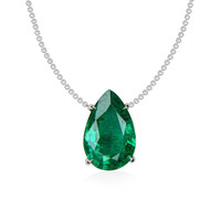 2.89 Ct. Emerald 18K White Gold pendant