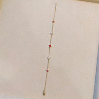 0.15 Ct.Tw. Ruby Ruby Accent Stones Bracelet, 14K Yellow Gold Image