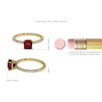 1.65 Ct. Ruby and Natural Diamond Pave Ring, 18K Yellow Gold Image