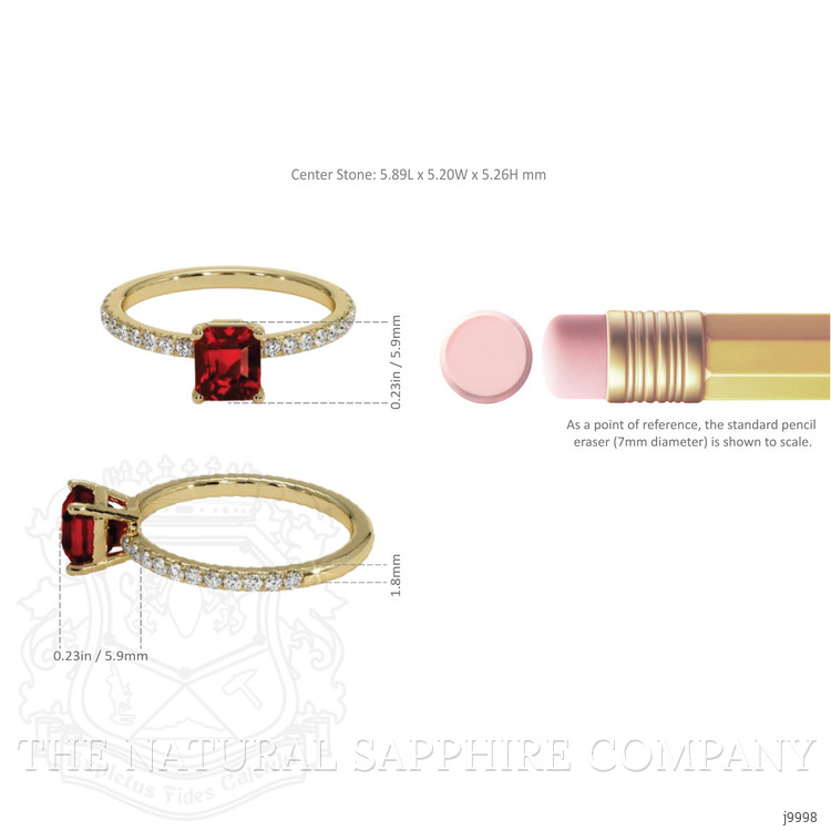 1.65 Ct. Ruby and Natural Diamond Pave Ring, 18K Yellow Gold