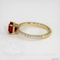 1.65 Ct. Ruby and Natural Diamond Pave Ring, 18K Yellow Gold Image