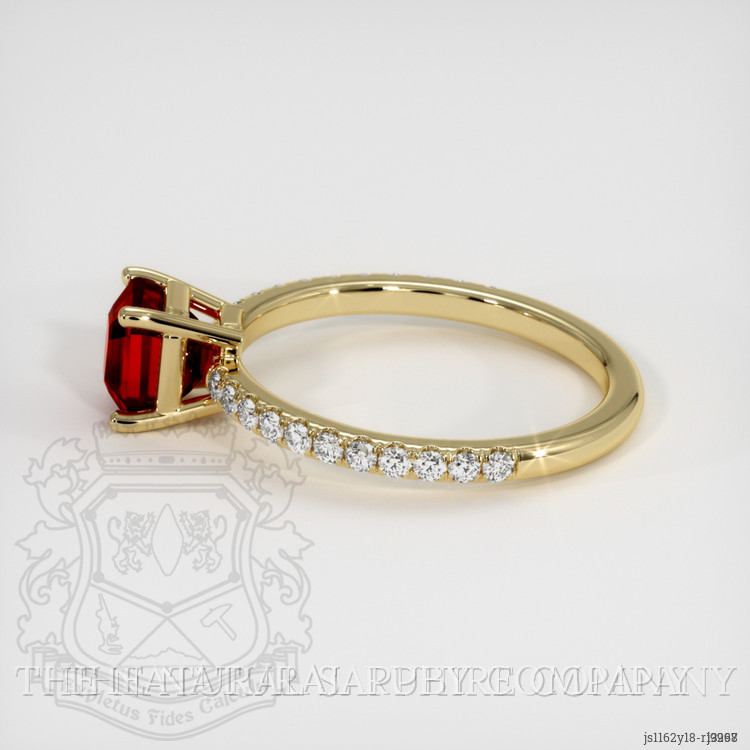 1.65 Ct. Ruby and Natural Diamond Pave Ring, 18K Yellow Gold