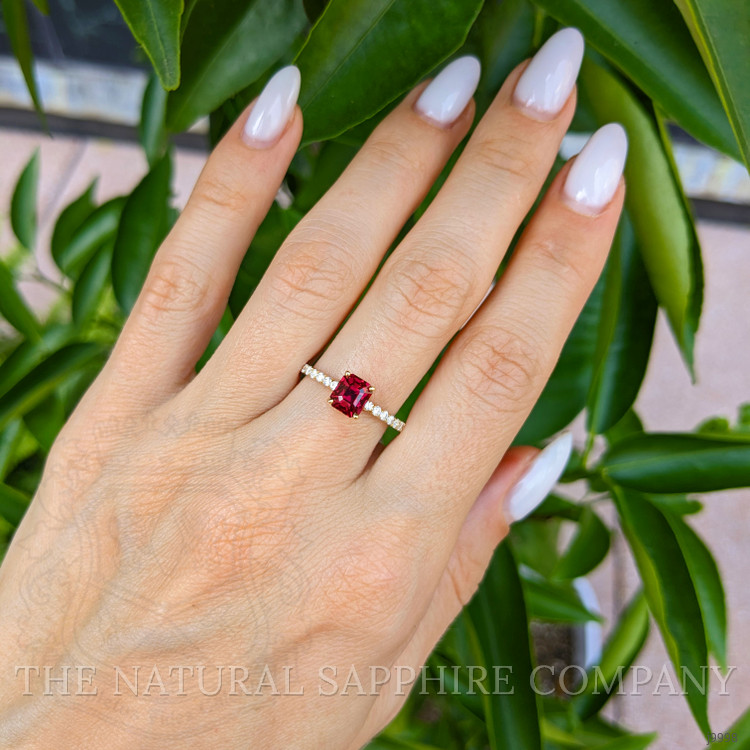 1.65 Ct. Ruby and Natural Diamond Pave Ring, 18K Yellow Gold