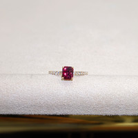 1.65 Ct. Ruby and Natural Diamond Pave Ring, 18K Yellow Gold Life Style