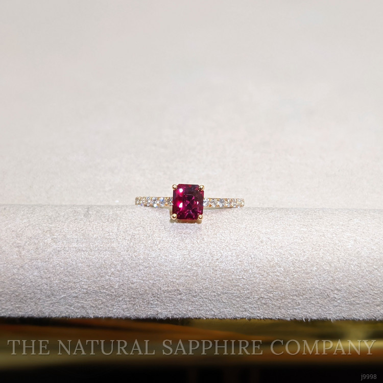 1.65 Ct. Ruby and Natural Diamond Pave Ring, 18K Yellow Gold