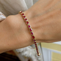 8.20 Ct.Tw. Ruby 14K Yellow Gold bracelet