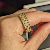 14K White & Yellow Men's Plain Band Life Style