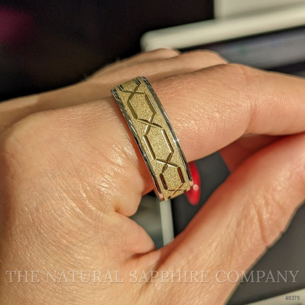 14K White Gold Men's Plain Band