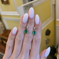 Platinum 950 Accent Stones Earrings Setting Life Style